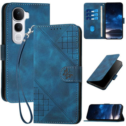Grid Butterfly Embossed Pattern Leather Phone Case with Lanyard, For vivo Y37t 5G / Y50e / Y50s 5G, For vivo Y21 5G 2026 / Y05 4G, For vivo V70 FE 5G, For vivo Y31d 4G, For vivo V70 5G, For vivo Y500 Pro 5G, For vivo Y31 5G 2025, For vivo V60 Lite 5G  ...