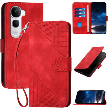 Grid Butterfly Embossed Pattern Leather Phone Case with Lanyard, For vivo Y37t 5G / Y50e / Y50s 5G, For vivo Y21 5G 2026 / Y05 4G, For vivo V70 FE 5G, For vivo Y31d 4G, For vivo V70 5G, For vivo Y500 Pro 5G, For vivo Y31 5G 2025, For vivo V60 Lite 5G  ...
