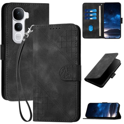 Grid Butterfly Embossed Pattern Leather Phone Case with Lanyard, For vivo Y37t 5G / Y50e / Y50s 5G, For vivo Y21 5G 2026 / Y05 4G, For vivo V70 FE 5G, For vivo Y31d 4G, For vivo V70 5G, For vivo Y500 Pro 5G, For vivo Y31 5G 2025, For vivo V60 Lite 5G  ...