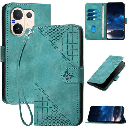 Grid Butterfly Embossed Pattern Leather Phone Case with Lanyard, For vivo Y37t 5G / Y50e / Y50s 5G, For vivo Y21 5G 2026 / Y05 4G, For vivo V70 FE 5G, For vivo Y31d 4G, For vivo V70 5G, For vivo Y500 Pro 5G, For vivo Y31 5G 2025, For vivo V60 Lite 5G  ...