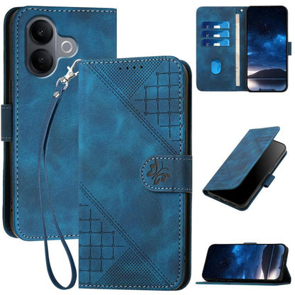 Grid Butterfly Embossed Pattern Leather Phone Case with Lanyard, For vivo Y37t 5G / Y50e / Y50s 5G, For vivo Y21 5G 2026 / Y05 4G, For vivo V70 FE 5G, For vivo Y31d 4G, For vivo V70 5G, For vivo Y500 Pro 5G, For vivo Y31 5G 2025, For vivo V60 Lite 5G  ...