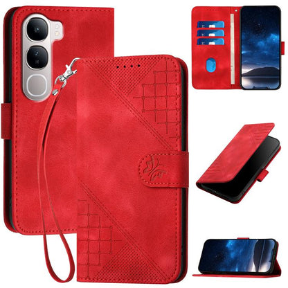 Grid Butterfly Embossed Pattern Leather Phone Case with Lanyard, For vivo Y37t 5G / Y50e / Y50s 5G, For vivo Y21 5G 2026 / Y05 4G, For vivo V70 FE 5G, For vivo Y31d 4G, For vivo V70 5G, For vivo Y500 Pro 5G, For vivo Y31 5G 2025, For vivo V60 Lite 5G  ...