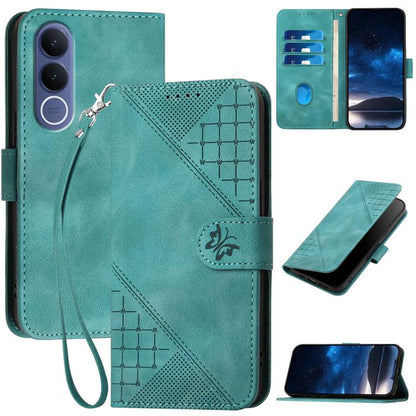 Grid Butterfly Embossed Pattern Leather Phone Case with Lanyard, For vivo Y37t 5G / Y50e / Y50s 5G, For vivo Y21 5G 2026 / Y05 4G, For vivo V70 FE 5G, For vivo Y31d 4G, For vivo V70 5G, For vivo Y500 Pro 5G, For vivo Y31 5G 2025, For vivo V60 Lite 5G  ...
