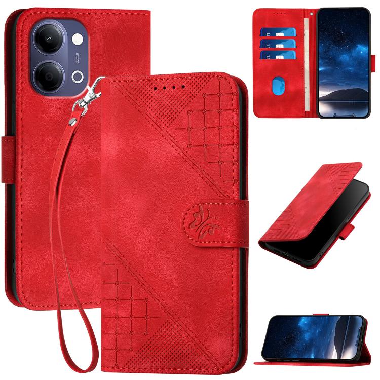 Grid Butterfly Embossed Pattern Leather Phone Case with Lanyard, For vivo Y37t 5G / Y50e / Y50s 5G, For vivo Y21 5G 2026 / Y05 4G, For vivo V70 FE 5G, For vivo Y31d 4G, For vivo V70 5G, For vivo Y500 Pro 5G, For vivo Y31 5G 2025, For vivo V60 Lite 5G  ...