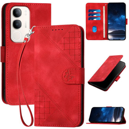 Grid Butterfly Embossed Pattern Leather Phone Case with Lanyard, For vivo Y37t 5G / Y50e / Y50s 5G, For vivo Y21 5G 2026 / Y05 4G, For vivo V70 FE 5G, For vivo Y31d 4G, For vivo V70 5G, For vivo Y500 Pro 5G, For vivo Y31 5G 2025, For vivo V60 Lite 5G  ...