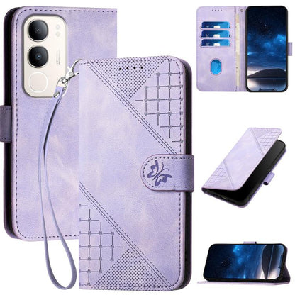 Grid Butterfly Embossed Pattern Leather Phone Case with Lanyard, For vivo Y37t 5G / Y50e / Y50s 5G, For vivo Y21 5G 2026 / Y05 4G, For vivo V70 FE 5G, For vivo Y31d 4G, For vivo V70 5G, For vivo Y500 Pro 5G, For vivo Y31 5G 2025, For vivo V60 Lite 5G  ...