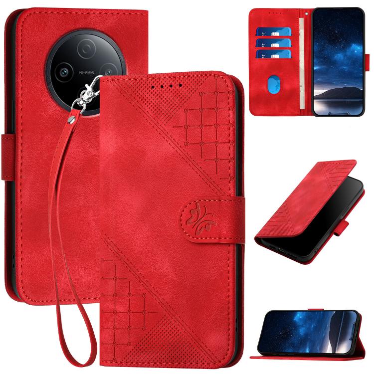 Grid Butterfly Embossed Pattern Leather Phone Case with Lanyard, For vivo Y37t 5G / Y50e / Y50s 5G, For vivo Y21 5G 2026 / Y05 4G, For vivo V70 FE 5G, For vivo Y31d 4G, For vivo V70 5G, For vivo Y500 Pro 5G, For vivo Y31 5G 2025, For vivo V60 Lite 5G  ...