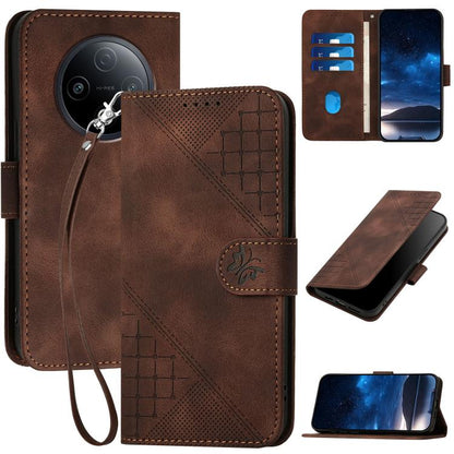 Grid Butterfly Embossed Pattern Leather Phone Case with Lanyard, For vivo Y37t 5G / Y50e / Y50s 5G, For vivo Y21 5G 2026 / Y05 4G, For vivo V70 FE 5G, For vivo Y31d 4G, For vivo V70 5G, For vivo Y500 Pro 5G, For vivo Y31 5G 2025, For vivo V60 Lite 5G  ...
