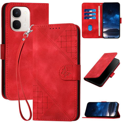 Grid Butterfly Embossed Pattern Leather Phone Case with Lanyard, For vivo Y37t 5G / Y50e / Y50s 5G, For vivo Y21 5G 2026 / Y05 4G, For vivo V70 FE 5G, For vivo Y31d 4G, For vivo V70 5G, For vivo Y500 Pro 5G, For vivo Y31 5G 2025, For vivo V60 Lite 5G  ...