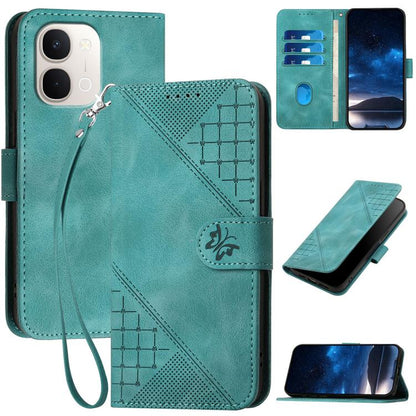 Grid Butterfly Embossed Pattern Leather Phone Case with Lanyard, For vivo Y37t 5G / Y50e / Y50s 5G, For vivo Y21 5G 2026 / Y05 4G, For vivo V70 FE 5G, For vivo Y31d 4G, For vivo V70 5G, For vivo Y500 Pro 5G, For vivo Y31 5G 2025, For vivo V60 Lite 5G  ...