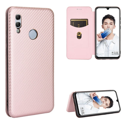 Pink carbon-fiber texture magnetic flip phone case with card slot and camera cutouts