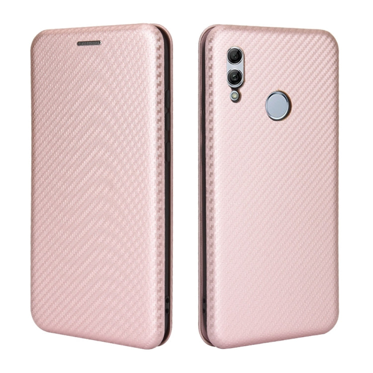 Pink carbon-fiber texture flip phone case back view and open cover view
