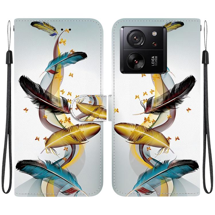 Crystal Texture Colored Drawing Leather Phone Case, For Xiaomi 13T / 13T Pro