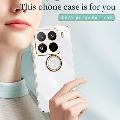 XINLI Straight Edge 6D Electroplate TPU Phone Case with Ring Holder, For Xiaomi 15 Pro, For Xiaomi 15