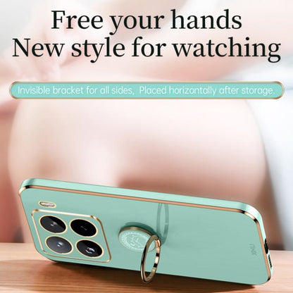 XINLI Straight Edge 6D Electroplate TPU Phone Case with Ring Holder, For Xiaomi 15 Pro, For Xiaomi 15