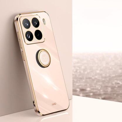 XINLI Straight Edge 6D Electroplate TPU Phone Case with Ring Holder, For Xiaomi 15 Pro, For Xiaomi 15