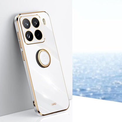XINLI Straight Edge 6D Electroplate TPU Phone Case with Ring Holder, For Xiaomi 15 Pro, For Xiaomi 15