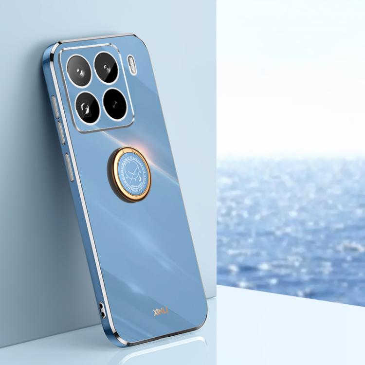 XINLI Straight Edge 6D Electroplate TPU Phone Case with Ring Holder, For Xiaomi 15 Pro, For Xiaomi 15