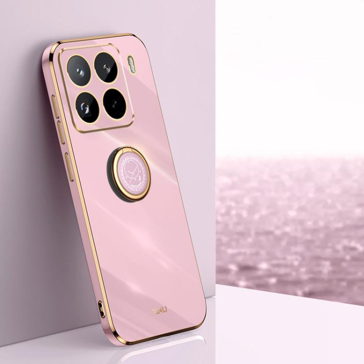 XINLI Straight Edge 6D Electroplate TPU Phone Case with Ring Holder, For Xiaomi 15 Pro, For Xiaomi 15