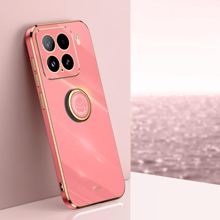 XINLI Straight Edge 6D Electroplate TPU Phone Case with Ring Holder, For Xiaomi 15 Pro, For Xiaomi 15