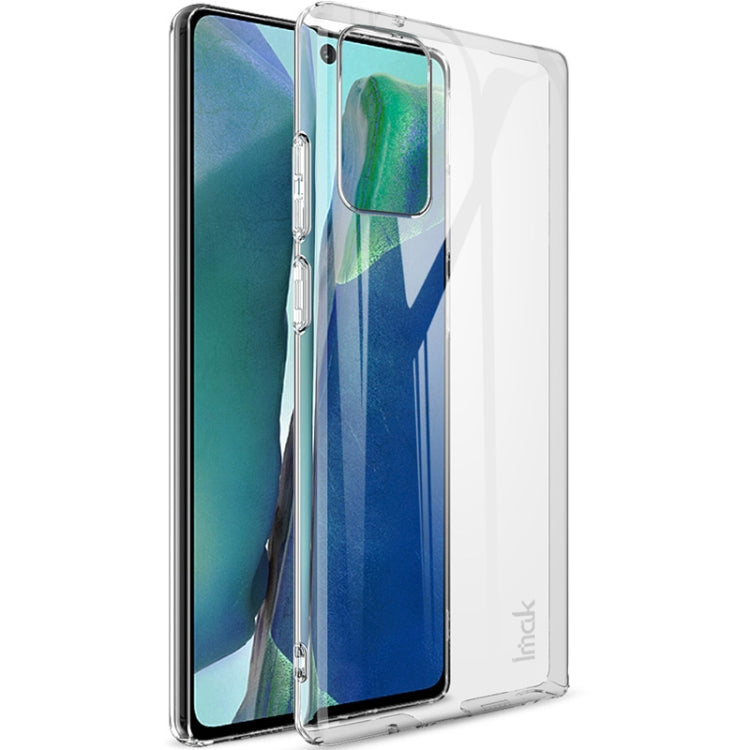 Clear hard protective phone case with raised screen and camera cutouts