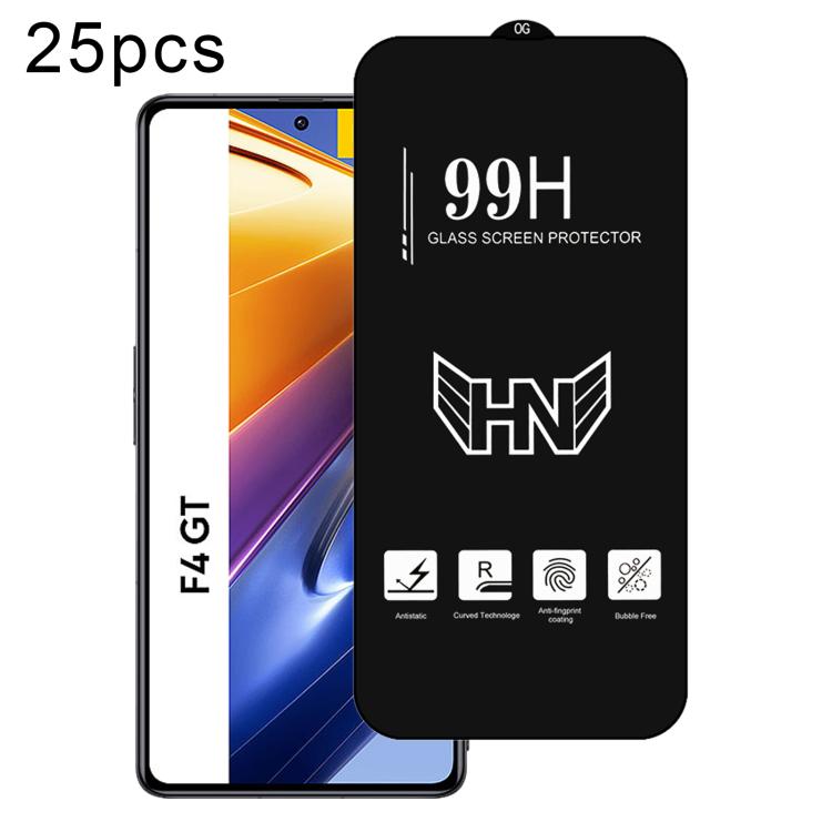 25 PCS/Pack High Aluminum Large Arc Full Screen Tempered Glass Film, For Xiaomi Poco X8 Pro Max 5G, For Xiaomi Poco X8 Pro 5G, For Xiaomi Poco C85 5G / 4G, For Xiaomi Poco M7 4G 171mm, For Xiaomi Poco M7 Plus 5G, For Xiaomi 15T Pro 5G, For Xiaomi 15T 5...