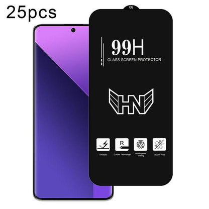 25 PCS/Pack High Aluminum Large Arc Full Screen Tempered Glass Film, For Redmi Note 17 5G / 4G Global, For Redmi Note 17 Pro+ 5G Global 163.4mm, For Redmi 17 5G / 4G Global 170mm, For Redmi A7 4G 171.8mm, For Redmi A7 Pro 5G / 4G 171mm, For Redmi 15a 5...