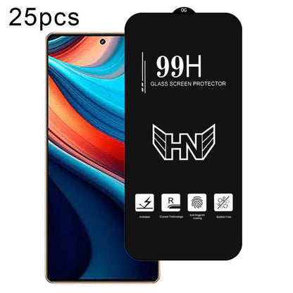 25 PCS/Pack High Aluminum Large Arc Full Screen Tempered Glass Film, For Redmi Note 17 5G / 4G Global, For Redmi Note 17 Pro+ 5G Global 163.4mm, For Redmi 17 5G / 4G Global 170mm, For Redmi A7 4G 171.8mm, For Redmi A7 Pro 5G / 4G 171mm, For Redmi 15a 5...