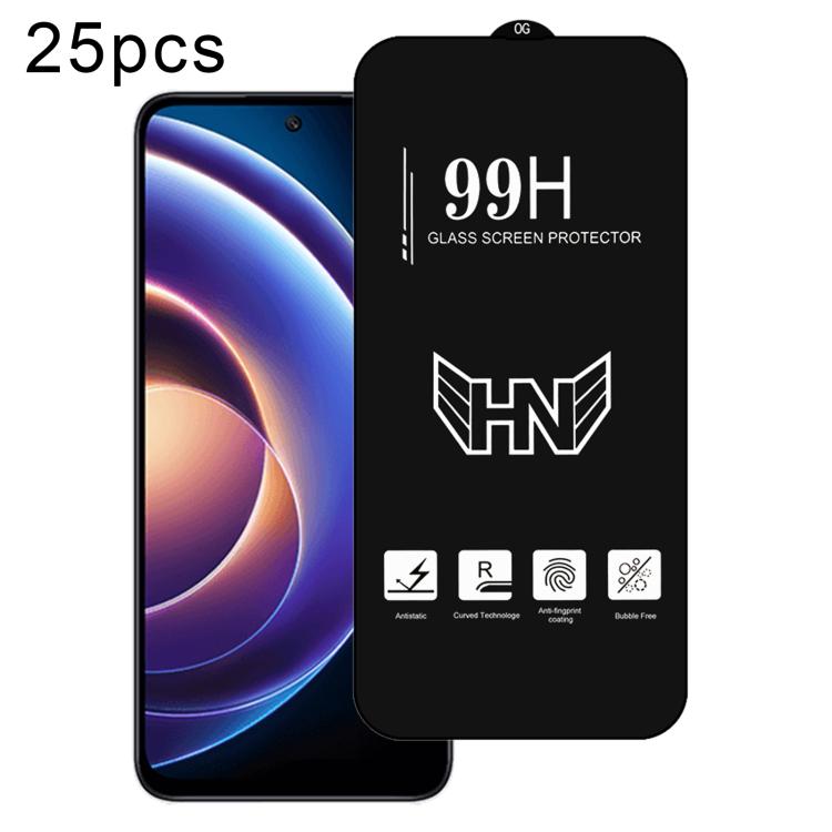 25 PCS/Pack High Aluminum Large Arc Full Screen Tempered Glass Film, For Redmi Note 17 5G / 4G Global, For Redmi Note 17 Pro+ 5G Global 163.4mm, For Redmi 17 5G / 4G Global 170mm, For Redmi A7 4G 171.8mm, For Redmi A7 Pro 5G / 4G 171mm, For Redmi 15a 5...
