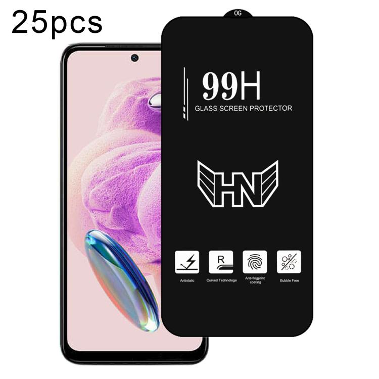 25 PCS/Pack High Aluminum Large Arc Full Screen Tempered Glass Film, For Redmi Note 17 5G / 4G Global, For Redmi Note 17 Pro+ 5G Global 163.4mm, For Redmi 17 5G / 4G Global 170mm, For Redmi A7 4G 171.8mm, For Redmi A7 Pro 5G / 4G 171mm, For Redmi 15a 5...