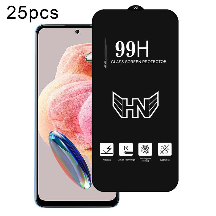 25 PCS/Pack High Aluminum Large Arc Full Screen Tempered Glass Film, For Redmi Note 17 5G / 4G Global, For Redmi Note 17 Pro+ 5G Global 163.4mm, For Redmi 17 5G / 4G Global 170mm, For Redmi A7 4G 171.8mm, For Redmi A7 Pro 5G / 4G 171mm, For Redmi 15a 5...