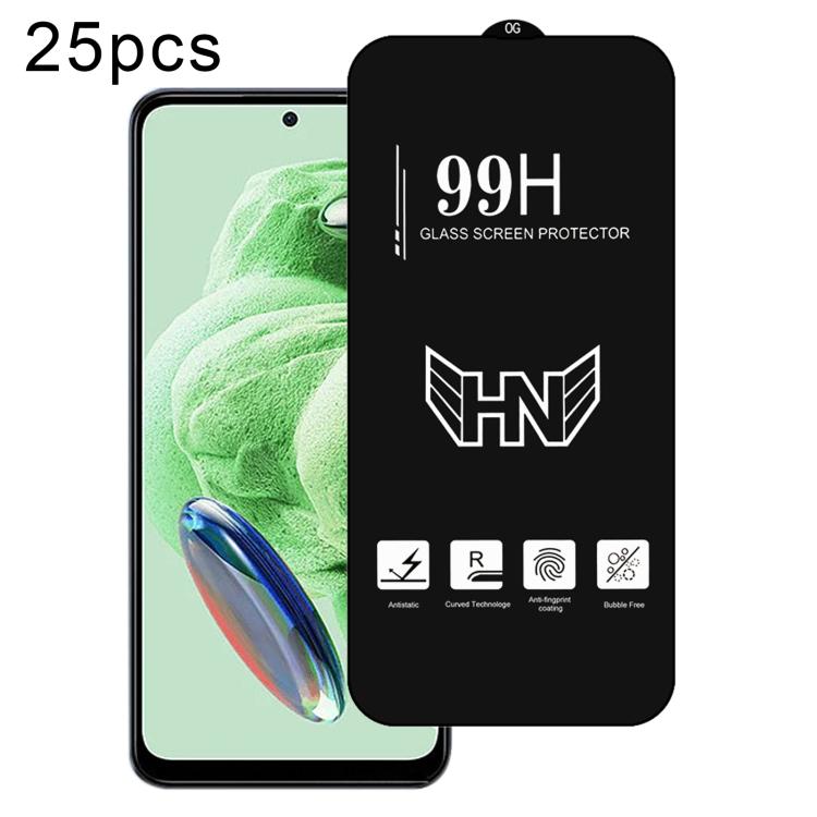 25 PCS/Pack High Aluminum Large Arc Full Screen Tempered Glass Film, For Redmi Note 17 5G / 4G Global, For Redmi Note 17 Pro+ 5G Global 163.4mm, For Redmi 17 5G / 4G Global 170mm, For Redmi A7 4G 171.8mm, For Redmi A7 Pro 5G / 4G 171mm, For Redmi 15a 5...