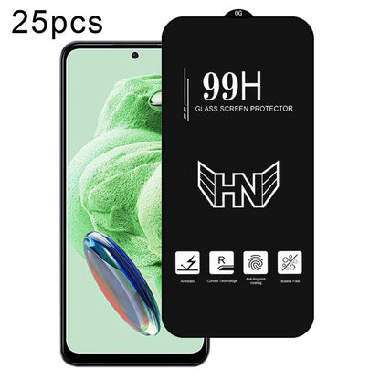 25 PCS/Pack High Aluminum Large Arc Full Screen Tempered Glass Film, For Redmi Note 17 5G / 4G Global, For Redmi Note 17 Pro+ 5G Global 163.4mm, For Redmi 17 5G / 4G Global 170mm, For Redmi A7 4G 171.8mm, For Redmi A7 Pro 5G / 4G 171mm, For Redmi 15a 5...