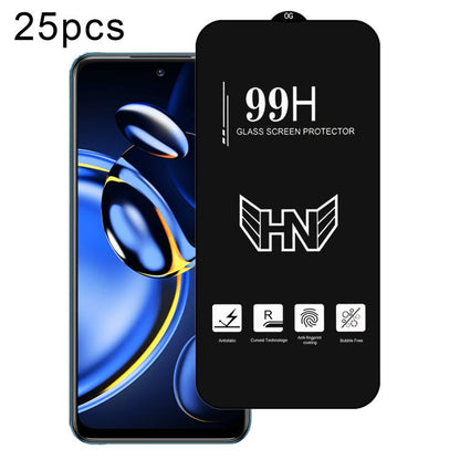 25 PCS/Pack High Aluminum Large Arc Full Screen Tempered Glass Film, For Redmi Note 17 5G / 4G Global, For Redmi Note 17 Pro+ 5G Global 163.4mm, For Redmi 17 5G / 4G Global 170mm, For Redmi A7 4G 171.8mm, For Redmi A7 Pro 5G / 4G 171mm, For Redmi 15a 5...