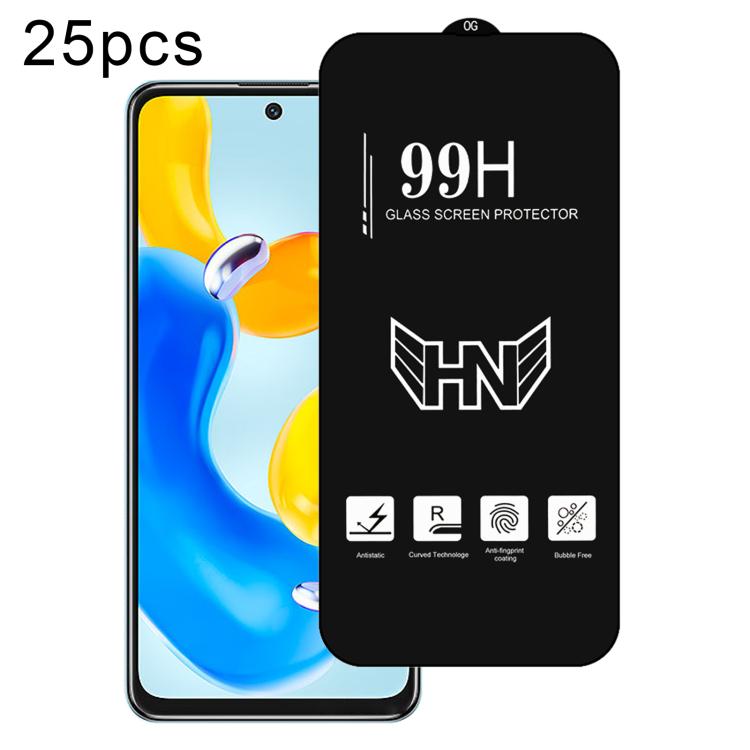 25 PCS/Pack High Aluminum Large Arc Full Screen Tempered Glass Film, For Redmi Note 17 5G / 4G Global, For Redmi Note 17 Pro+ 5G Global 163.4mm, For Redmi 17 5G / 4G Global 170mm, For Redmi A7 4G 171.8mm, For Redmi A7 Pro 5G / 4G 171mm, For Redmi 15a 5...