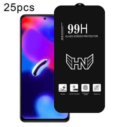 25 PCS/Pack High Aluminum Large Arc Full Screen Tempered Glass Film, For Redmi Note 17 5G / 4G Global, For Redmi Note 17 Pro+ 5G Global 163.4mm, For Redmi 17 5G / 4G Global 170mm, For Redmi A7 4G 171.8mm, For Redmi A7 Pro 5G / 4G 171mm, For Redmi 15a 5...