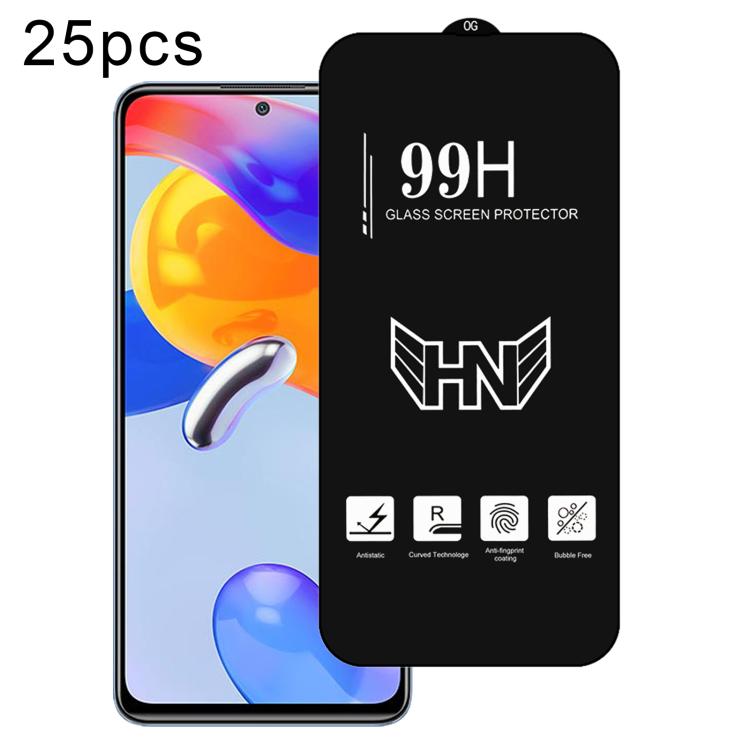25 PCS/Pack High Aluminum Large Arc Full Screen Tempered Glass Film, For Redmi Note 17 5G / 4G Global, For Redmi Note 17 Pro+ 5G Global 163.4mm, For Redmi 17 5G / 4G Global 170mm, For Redmi A7 4G 171.8mm, For Redmi A7 Pro 5G / 4G 171mm, For Redmi 15a 5...