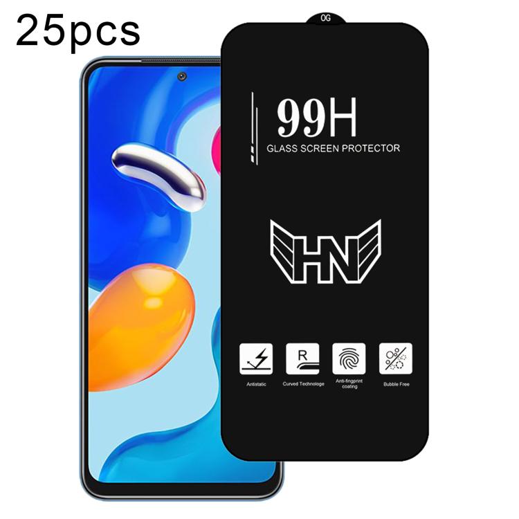 25 PCS/Pack High Aluminum Large Arc Full Screen Tempered Glass Film, For Redmi Note 17 5G / 4G Global, For Redmi Note 17 Pro+ 5G Global 163.4mm, For Redmi 17 5G / 4G Global 170mm, For Redmi A7 4G 171.8mm, For Redmi A7 Pro 5G / 4G 171mm, For Redmi 15a 5...