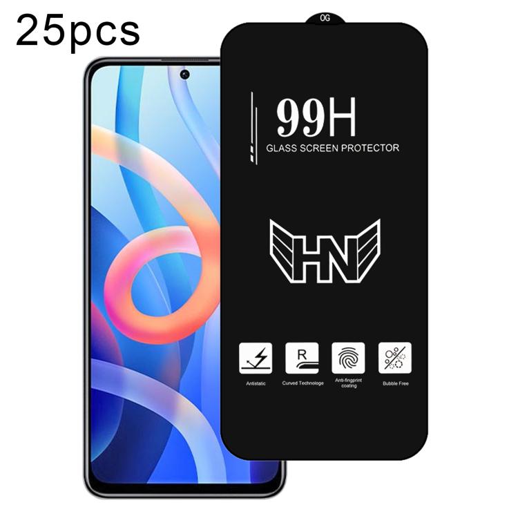 25 PCS/Pack High Aluminum Large Arc Full Screen Tempered Glass Film, For Redmi Note 17 5G / 4G Global, For Redmi Note 17 Pro+ 5G Global 163.4mm, For Redmi 17 5G / 4G Global 170mm, For Redmi A7 4G 171.8mm, For Redmi A7 Pro 5G / 4G 171mm, For Redmi 15a 5...
