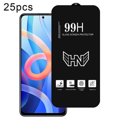 25 PCS/Pack High Aluminum Large Arc Full Screen Tempered Glass Film, For Redmi Note 17 5G / 4G Global, For Redmi Note 17 Pro+ 5G Global 163.4mm, For Redmi 17 5G / 4G Global 170mm, For Redmi A7 4G 171.8mm, For Redmi A7 Pro 5G / 4G 171mm, For Redmi 15a 5...