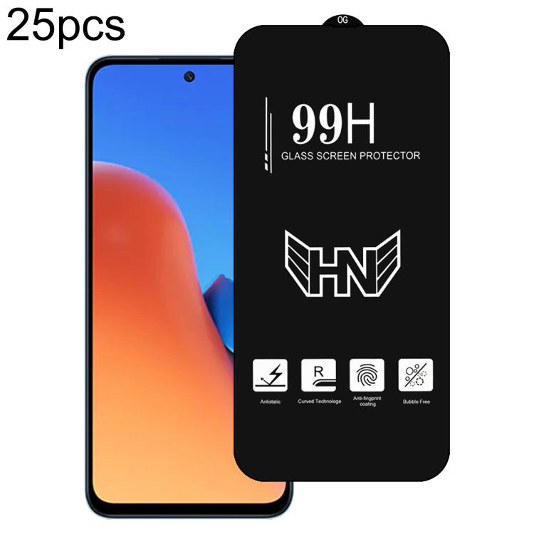 25 PCS/Pack High Aluminum Large Arc Full Screen Tempered Glass Film, For Redmi Note 17 5G / 4G Global, For Redmi Note 17 Pro+ 5G Global 163.4mm, For Redmi 17 5G / 4G Global 170mm, For Redmi A7 4G 171.8mm, For Redmi A7 Pro 5G / 4G 171mm, For Redmi 15a 5...
