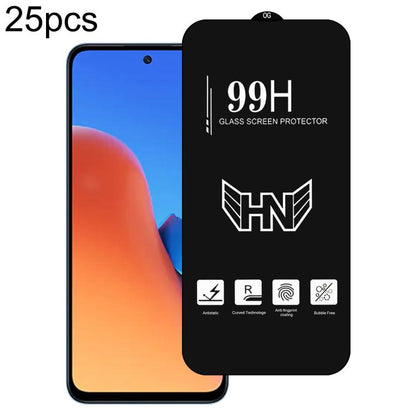 25 PCS/Pack High Aluminum Large Arc Full Screen Tempered Glass Film, For Redmi Note 17 5G / 4G Global, For Redmi Note 17 Pro+ 5G Global 163.4mm, For Redmi 17 5G / 4G Global 170mm, For Redmi A7 4G 171.8mm, For Redmi A7 Pro 5G / 4G 171mm, For Redmi 15a 5...