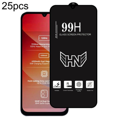 25 PCS/Pack High Aluminum Large Arc Full Screen Tempered Glass Film, For Redmi Note 17 5G / 4G Global, For Redmi Note 17 Pro+ 5G Global 163.4mm, For Redmi 17 5G / 4G Global 170mm, For Redmi A7 4G 171.8mm, For Redmi A7 Pro 5G / 4G 171mm, For Redmi 15a 5...