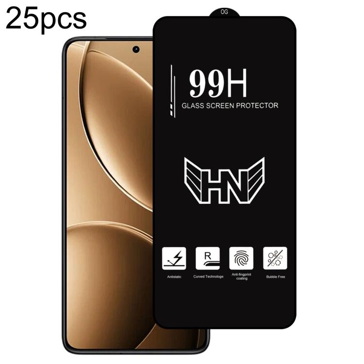 25 PCS/Pack High Aluminum Large Arc Full Screen Tempered Glass Film, For Redmi Note 17 5G / 4G Global, For Redmi Note 17 Pro+ 5G Global 163.4mm, For Redmi 17 5G / 4G Global 170mm, For Redmi A7 4G 171.8mm, For Redmi A7 Pro 5G / 4G 171mm, For Redmi 15a 5...
