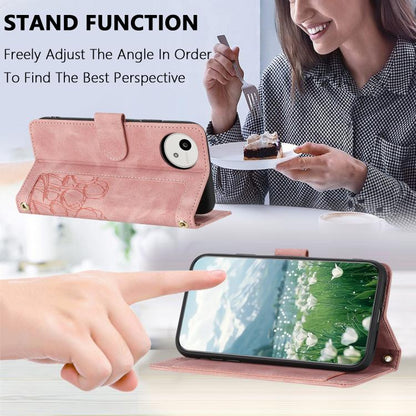 Tulips Embossed Leather Phone Case with Lanyard, For Sharp Aquos wish6, For Sharp Aquos R11, For Sharp Aquos wish5, For Sharp Aquos Sense9