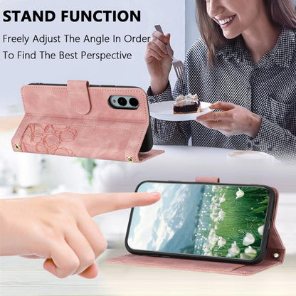 Tulips Embossed Leather Phone Case with Lanyard, For Fujitsu Arrows We3, For Fujitsu Arrows Alpha F-51F, For Fujitsu Arrows We2, For Fujitsu Arrows We2 Plus, For Fujitsu Arrows F-52B