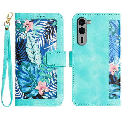 Floral Pattern Leather Phone Case with Lanyard, For Fujitsu Arrows We3, For Fujitsu Arrows We2, For Fujitsu Arrows We2 Plus