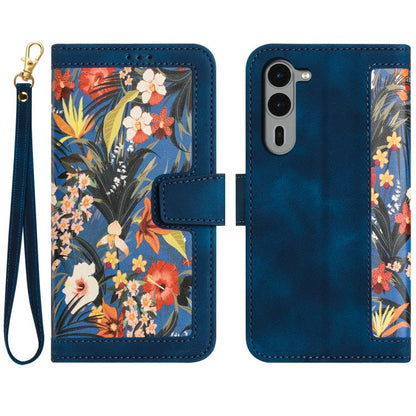 Floral Pattern Leather Phone Case with Lanyard, For Fujitsu Arrows We3, For Fujitsu Arrows We2, For Fujitsu Arrows We2 Plus