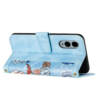 Floral Pattern Leather Phone Case with Lanyard, For Fujitsu Arrows We3, For Fujitsu Arrows We2, For Fujitsu Arrows We2 Plus