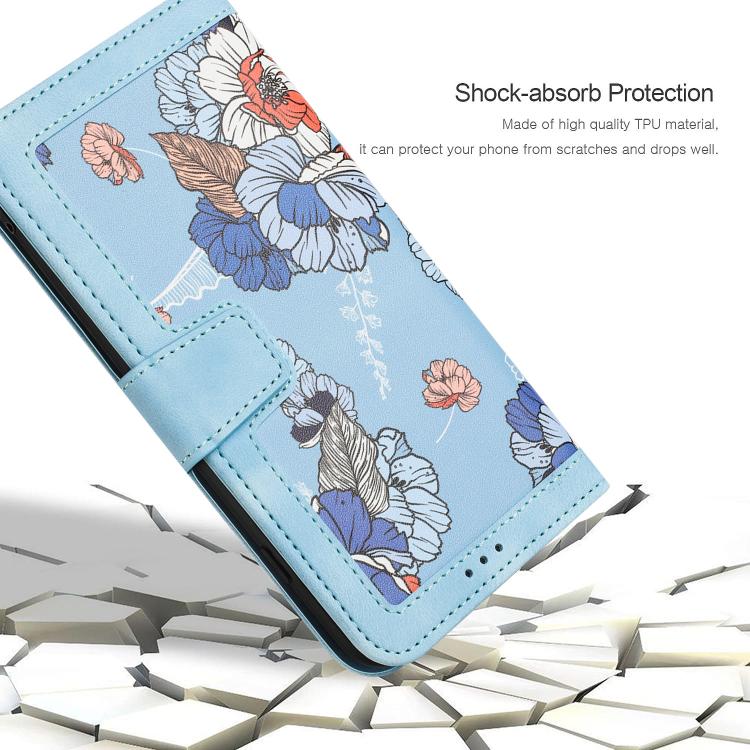 Floral Pattern Leather Phone Case with Lanyard, For Fujitsu Arrows We3, For Fujitsu Arrows We2, For Fujitsu Arrows We2 Plus
